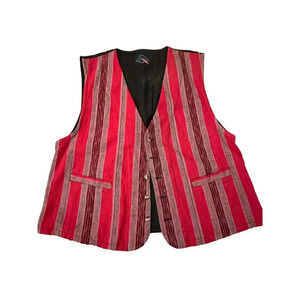 Gotcha 100% Cotton Striped Boho Casual Waistcoat Vest Size Small